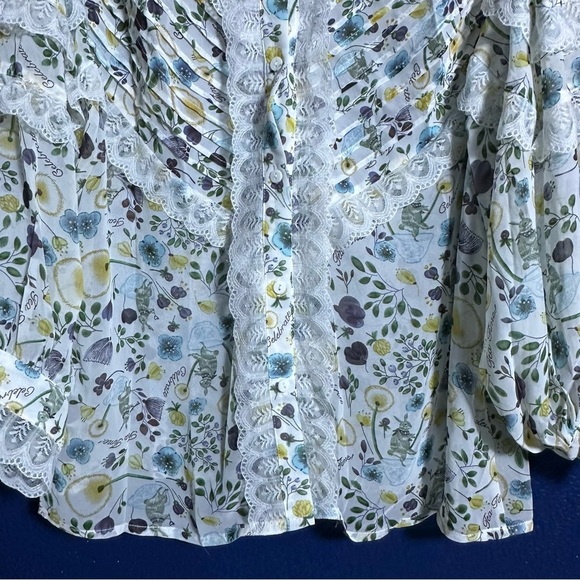 Pol Floral print blouse with lace detailing button-down  relaxed fit floral - Picture 6 of 12